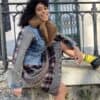Women's teddy denim Jacket - Second hand clothes