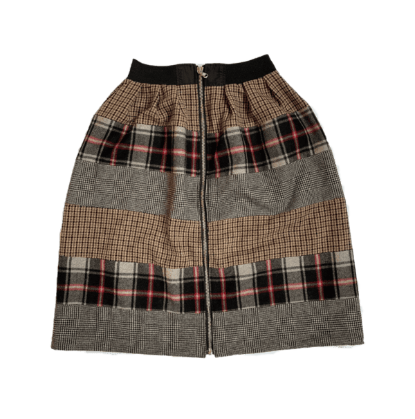Women's long skirt - Tartan and houndstooth wool fabrics mixed