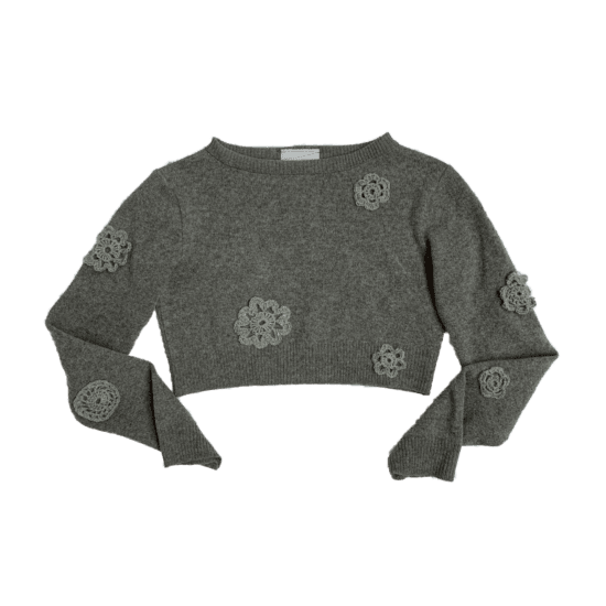 Heather gray shetland sweater for women