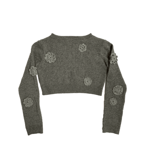 Woman's flowered cropped sweater - Made in France