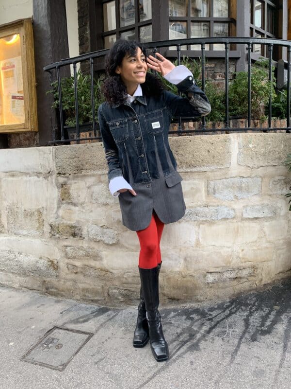 Long skittles denim Jacket for women - 7 jours sur sept