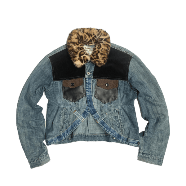 Women's denim and grey jacket - Made from second hand clothes