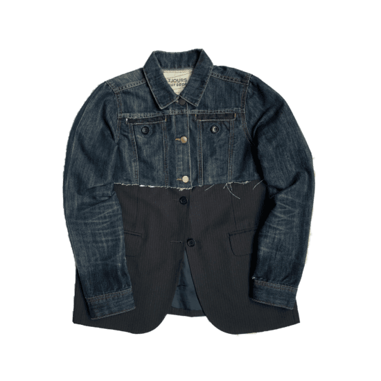 Women's denim and navy Jacket - Made in France