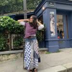 Women's long patchwork skirt