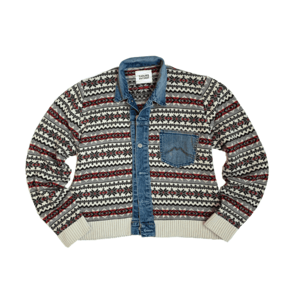 The jaquard denim cardigan